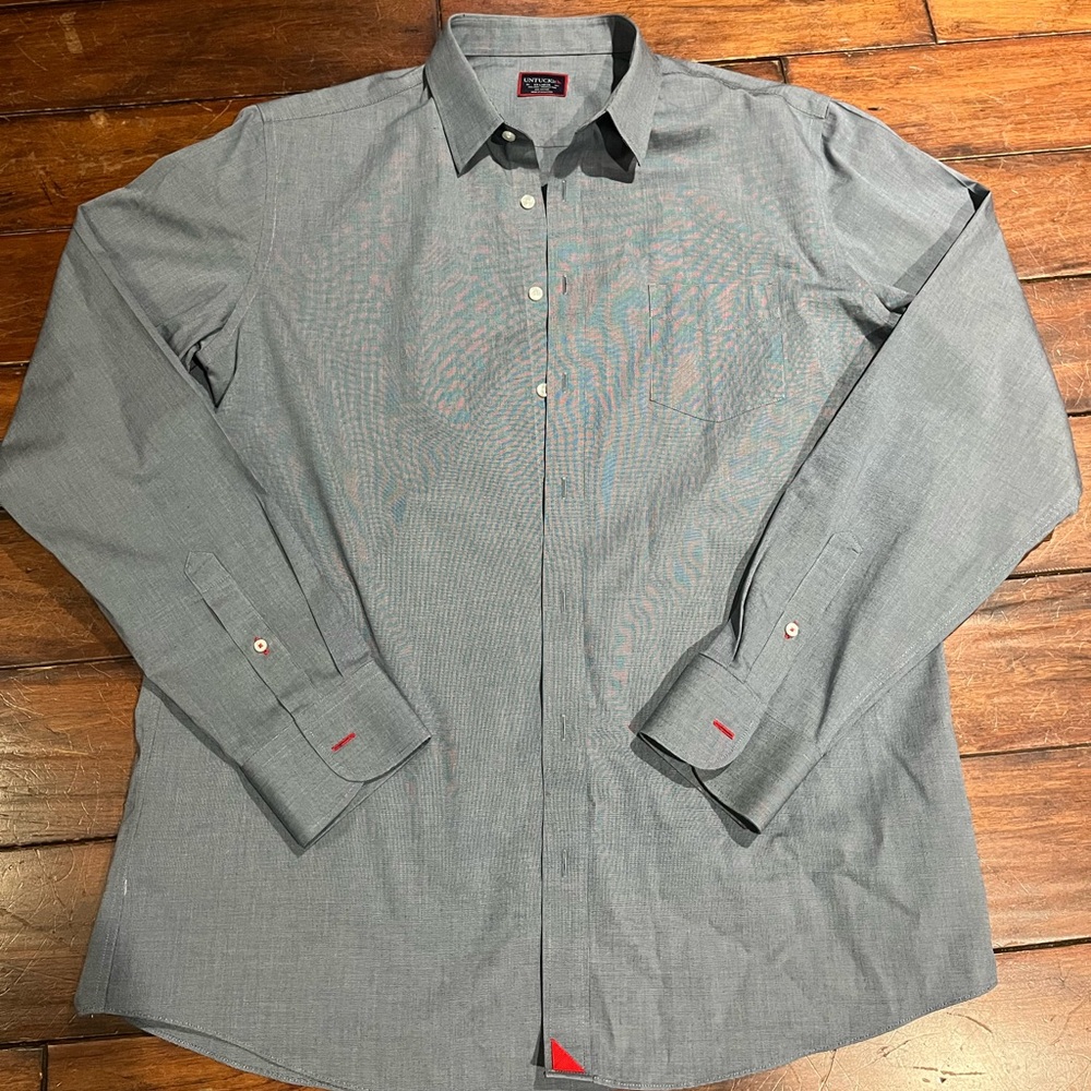 Men’s untuckit dress shirt slim XXL